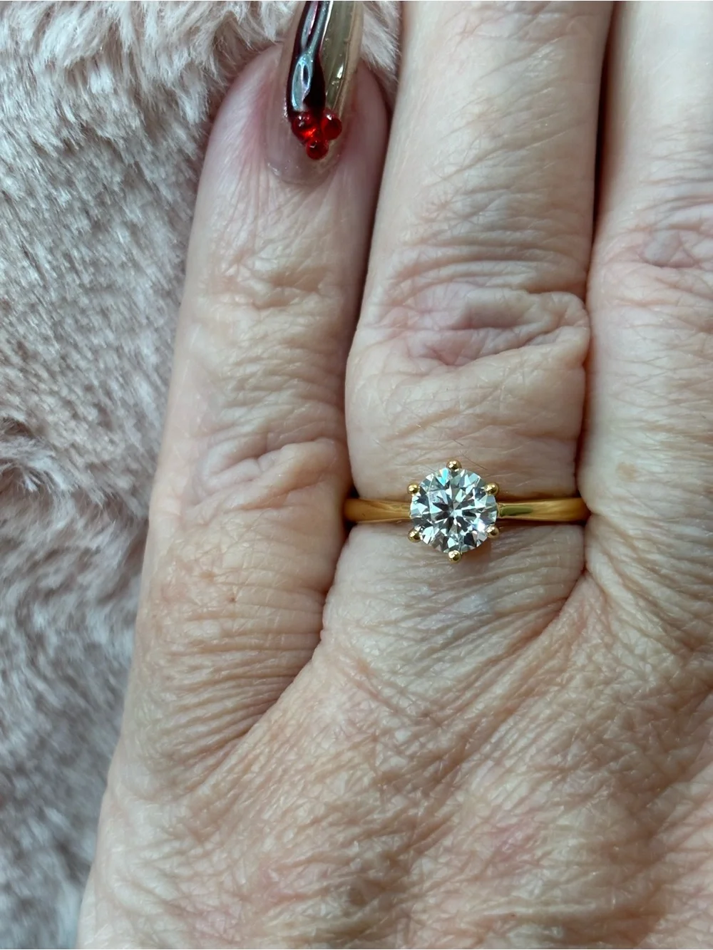 18kt gold filled moissanite solitaire ring